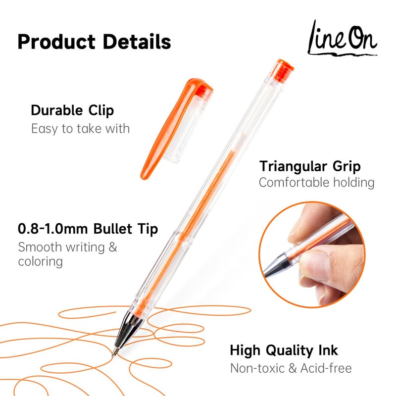 Lineon 108 Colors Gel Pens Set, Gel Pens for Adult Coloring Books Journals Drawing Doodling Art Markers - Image 3